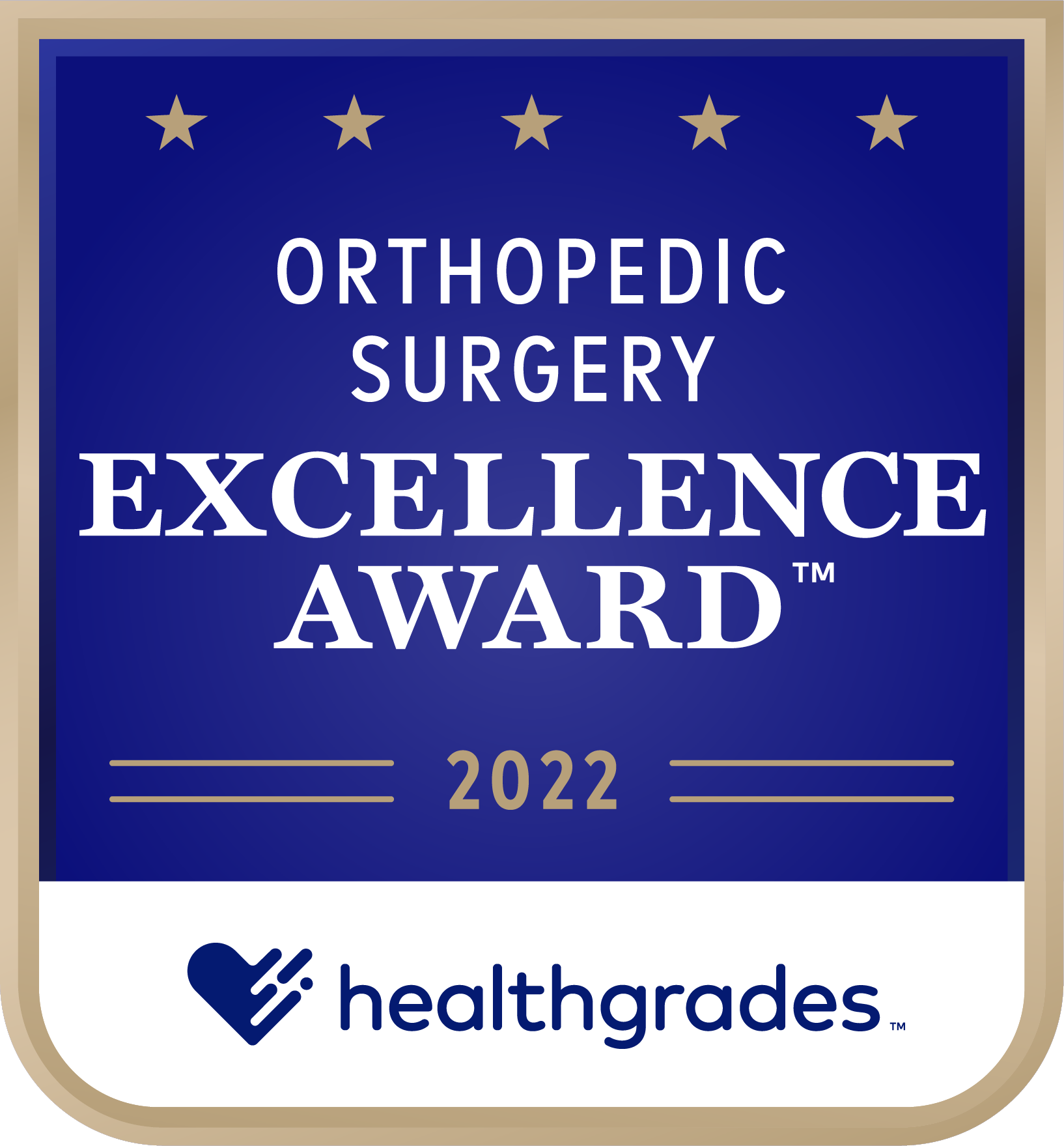 Galardonado con el Orthopedic Surgery Excellence Award™ 2022 de Healthgrades®