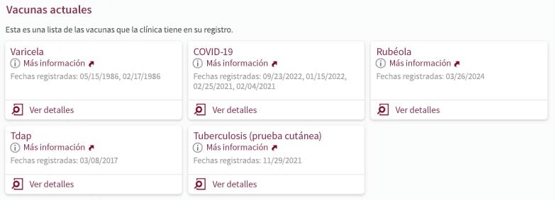 Vacunación en MyChart