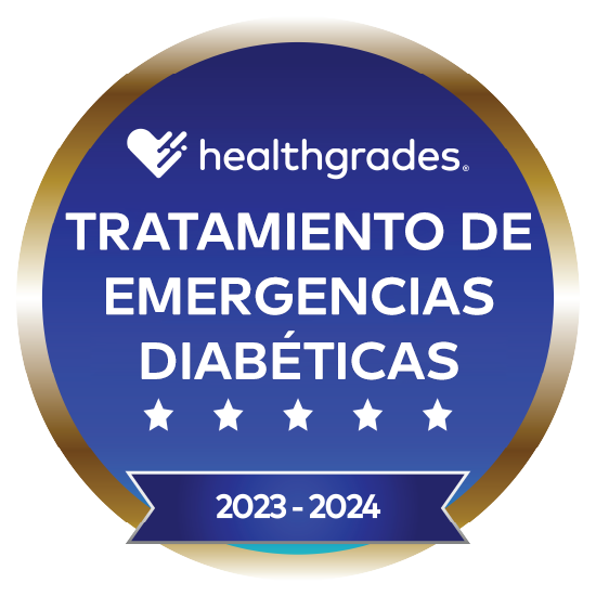 Galardonado con cinco estrellas de Healthgrades® por el tratamiento de emergencias diabéticas en 2023-2024